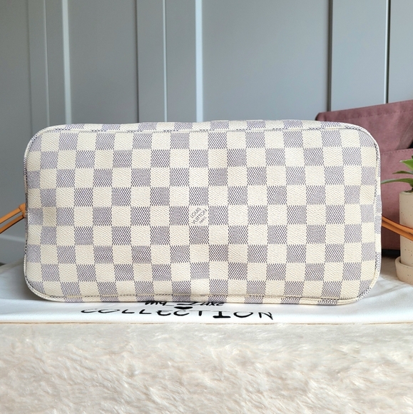 🍁 LOUIS VUITTON Neverfull Mm Damier AZUR Tote Bag - Picture 15 of 16